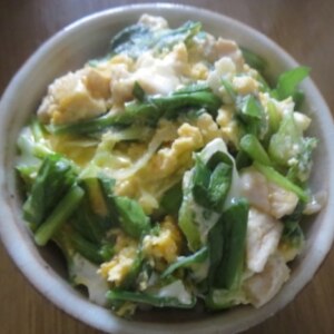 豆腐と小松菜の卵玄米雑炊